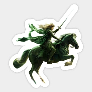 Moonlit Guardian: The Green Knight's Valor Sticker